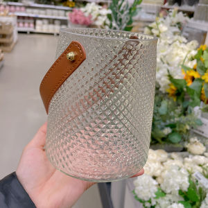 ถ้วยดอกไม้แก้วแบบถือได้หรูหราสไตล์นอร์ดิก ถ้วยดอกไม้ตุ๊กตาไก่ในบ้านสำหรับตกแต่งโต๊ะทานอาหาร วัสดุแก้ว ขนาดกลาง