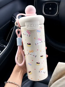 Bình giữ nhiệt CUP NIUMI ống hút mới INOX 316 dung tích 600ml màu gradient chống tràn mang đi làm đi học