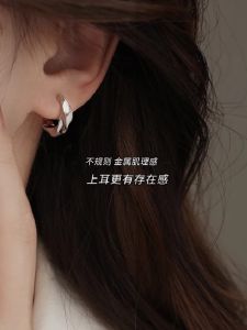 Designer S925 Silver Needle Mobius Minimalist Earrings Luxury Sensation Hoop Earrings Geometric Pattern for Women Fresh out