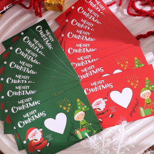 10Pcs/20Pcs Creative Merry Christmas Themed Lucky Scratch-Off Cards Cute Cartoon Santa Claus Design Surprise Greeting Cards