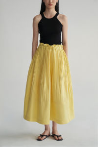 epoque de rueen | Heavy Embroidery Construction Pleated A-Line Skirt