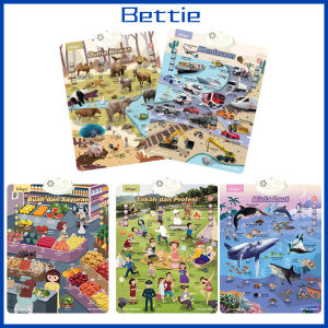 BETTIE Poster Suara Indonesia - Poster Suara Dinding Belajar Anak Seri Supermarket Mobil Hewan