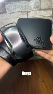 Paket Hemat Beli 1 Dapat 2 Sabuk Ikat Pinggang Rel dan Dompet Pria Kualitas Baik Harga Murah