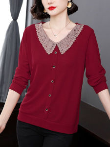 Long Sleeve T-Shirt Womens Spring Autumn New Style Middle-aged Mom Elegant Anti-aging Base Shirt Ladies Fashion Top Women