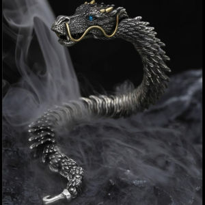Men Domineering Dragon Bracelet Punk Hiphop Lucky Amulet Bangle Bracelet