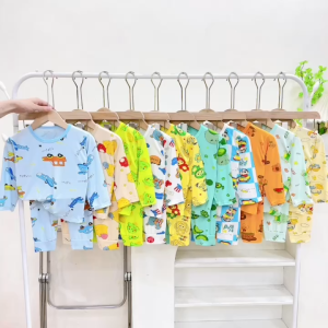 Set 4 bộ thun lạnh dài tay siêu mềm mát nhiều hình in dễ thương cho bé