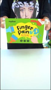 Finger Paint Mideer bộ màu kèm dụng cụ vẽ cho bé chính hãng an toàn kèm áo khoác vẽ ngoài