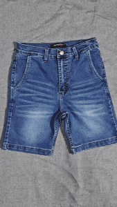 MEDIA JEANS กางเกงยีนส์ ขาสั้น ผ้ายืดดีมาก สีน้ำเงิน กระเป๋าเฉียง (MS01/2)