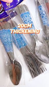 12pcs Stainless Steel Tinidor Or Kutsara Thick Spoon Or Fork Set With Design