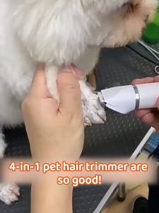 4 In 1 Pet Hair Trimmer Nail Grinder Grooming Clipper Wireless Pet Hair Razor Dogs Cat Hair Shaver