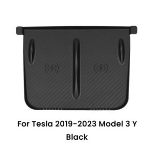 For Tesla Model 3/Y Wireless Charging Silicone Pad Carbon Fibre Central Control Charger Protector Cover Non-Slip Mat Accessories