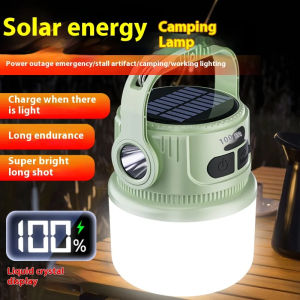 ชาร์จได้แบบพกพาไฟ6ดวงหลอดไฟแอลอีดีพลังงานแสงอาทิตย์ระดับแบตเตอรี่จอแสดงผลดิจิตอลแบบใหม่ไฟกลางแจ้งหน้าจอแสดงผลแบบดิจิตอลกันน้ำเต็นท์แคมป์บาร์บีคิวไฟฉุกเฉินแบบแขวน