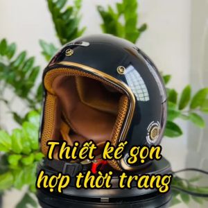Mũ bảo hiểm 3/4 RONA R8 đen bóng nón xe máy chính hãng freesize phù hợp cho nam nữ-Rona Helmet