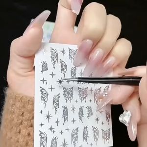 3D Hollowing Rama-rama Cecair Ilusi Kuku Peningkatan Pelekat Butterfly Liquid Illusion Nail Enhancement Sticker 美甲液态蝴蝶贴纸