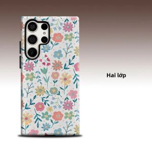 Ốp Lưng Điện Thoại Samsung Galaxy S26 S25 S24 A56 A36 Cao Cấp Họa Tiết Hoa Pastel Hai Lớp Bảo Vệ Toàn Diện Chống Sốc Chống Xước Chất Liệu TPU PC Có Nam Châm.
