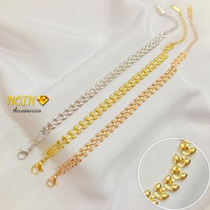 Gelang Titanium Model Padi Wanita Anti Karat Aksesoris Fashion