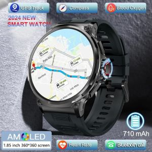 LIGE Men Sports Watches 710mAh Original Full Round Touch Screen Steel Strip Scratch resistant Bluetooth Calling Mens Smart Watch Waterproof watch for man+Free Box