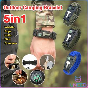 Need Outdoor camping bracelet with whistle flint igniter nylon bracelet rope wilderness survival