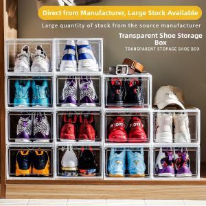 Transparent Plastic Shoe Storage Box Flip-top Drawer-style Thick Dustproof Foldable