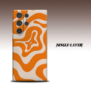 BILIBILI | Orange Wave For Samsung Galaxy S26 S25 S24 A56 A36 Dual Layer Luxury Fashion Full Lens Protective Case