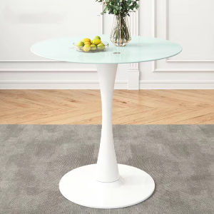 Tulip White Round Reception Table Porcelain Top