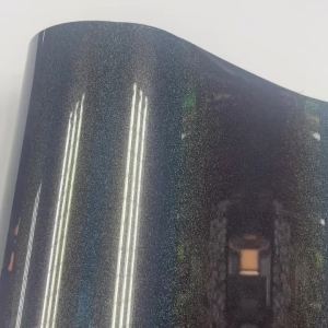 Phim Dán Vinyl Phủ Bóng Cầu Vồng Đen Kim Loại Lấp Lánh Tự Dính Cho Xe Hơi Phim Đổi Màu