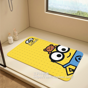 Bathroom Safety Non-Slip PVC Suction Cup Mat Shower Room Floor Pad Children Bath Room Anti-Fall Door Mat Cartoon Style Home Use