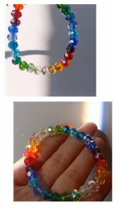 Vòng tay chuỗi hạt pha lê nhiều màu sắc cầu vồng dễ thương rẻ đẹp khuyến mãi