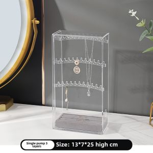 Acrylic Jewelry Storage Box Dustproof Multi-layer Display Stand Ring Dish Simple Design Small Accessory Organizer Display Rack