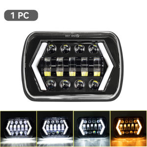 Đèn Pha LED 55W 5x7 7x6 Hình Vuông 7 Inch Đèn Pha/cos Xi Nhan Cho Xe Suzuki Samurai 4x4 Wrangler Địa Hình