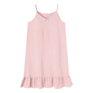 miiow | Simple Cat Woman Nightgown With Chest Pad Summer Home Clothes New 2025 Mid-Length Dress Gown Sweet Style Printed Lightweight