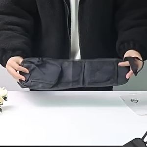 Car Seat Side Storage Bag Multi Pocket Car Seat Organizer Mesh Pocket Drink Holder Phone Holder Hanging Pouch Universal Car