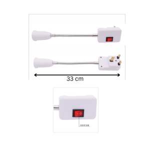 12” 30cm 13A Flexible Lamp Light Holder 3pin Plug Top E27 Bendable Flexible Rod Extension Lamp holder Extender Light Holder