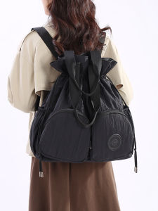 2025 New Fashion Casual Commuter Large Capacity Drawstring Double Shoulder Womens Backpack Two-in-One Single Shoulder Tote Bag