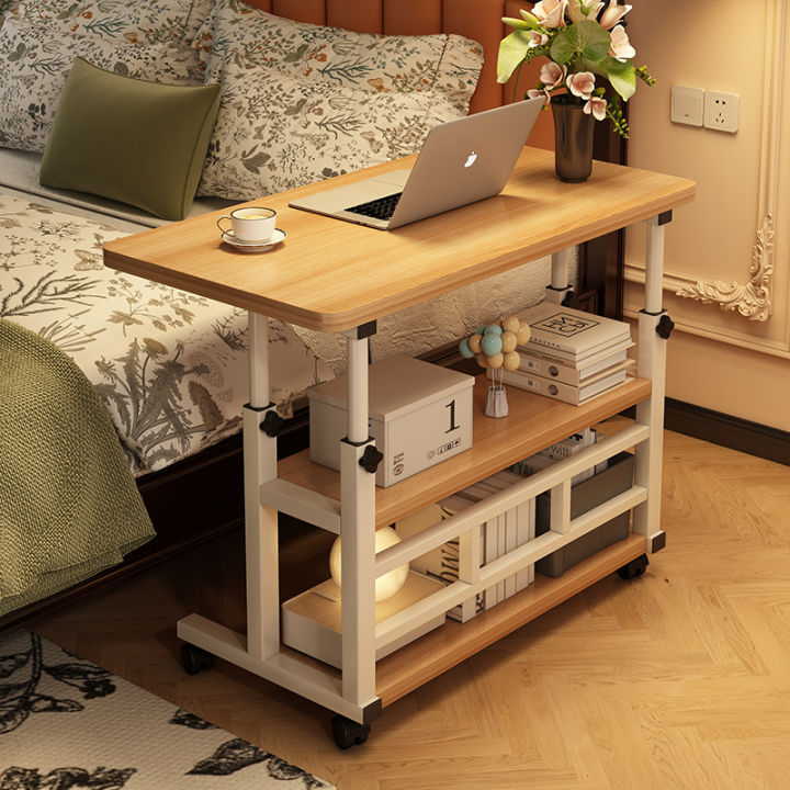 Simple Movable Bed Side Table Small Study Desk Computer Table Height ...