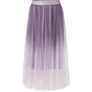 TAMMY TANGS | High Waist Gradient Color Mesh Skirt Sweet Style City Commute Daily Wear A-Line Skirt Nylon Fabric Elastic Waist For Women