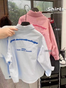 Casual Long Sleeve Childrens Shirt Spring Autumn Wear Outdoor Thin Jacket Street Style New Korean Version Middle Large Children Versatile Cotton Shirt