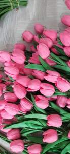 Hoa Tulip PU màu sắc tinh tế như thật cành dài 35cm dùng trang trí hoặc bó cầm tay