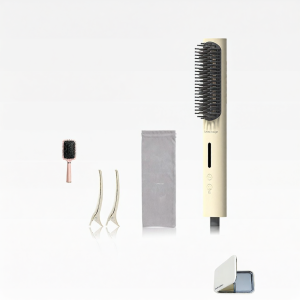 「China Plug」Lowra rouge | Cold Air Styling Straightening Comb Negative Ion Curling Straight Two-in-One Seamless Comb Volumizing High Crown Electric Comb Straightener