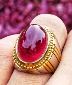 Cincin Batu Akik Red Barron Cempaka Aceh