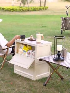 JIVARA กล่องเก็บของพับได้ กล่องอเนคประสงค ออกแบบด้ามจับให้พกพาสะดวก ได้พร้อมฝาไม้ กล่องตั้งแคมป์ กล่องแคมปิ้ง ความจุขนาดใหญ่