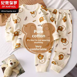 JIFANPAUL l Kids Long Sleeve Cotton Sleepwear Set for Spring and Autumn