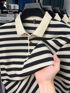 TUCANO | Mens Summer Thin Short Sleeve Stripe Polo Shirt