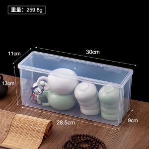 Tea Set Storage Box Dustproof with Cover Kombucha Teapot Teacup Storage Rack Household Large Capacity Put Cup Storage Box