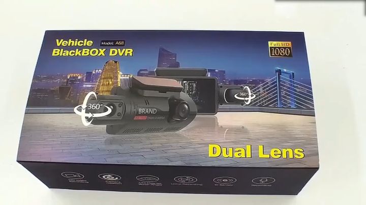 Dash cam Mobil 1440P Depan Bagian Dalam Dual Lens Night Vision 3 "Layar IPS G-Sensor 170 ° Angle Loop Recording Dashboard 24H 360° Rotation Dalam Universal DVR Dasbor Kamera Malam Visi Aksesori Camcorder Mobil
