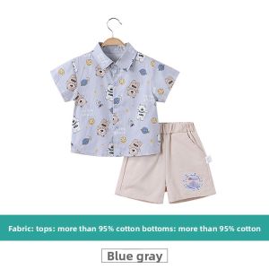 Hamqi | Summer Lightweight Cartoon Two-Piece Shirt Set for Boys