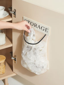 Kitchen Garbage Bag Storage Fantastic Box Wall-Mounted Large Capacity Storage Bag Storage Net Bag for Plastic Bags