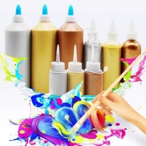 500ml Metallic Pearlescent Acrylic Pigment Waterproof Student Wall Painting Plaster Doll Drawing Graffiti Art Watercolor Pigment
