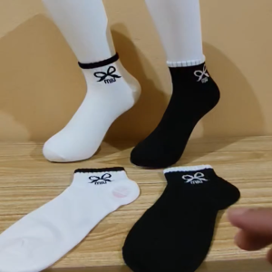 S12F 5Pasang Kaus Kaki Wanita Korea Style Kaos Kaki Wanita Pendek Fashion Import Premium