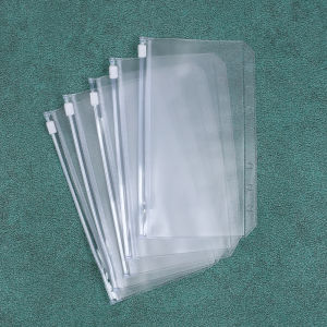 6/10Pcs A6 Binder Pockets Clear Zipper Binder Bag Money Organizer Budget Document Filing Loose Leaf File Pocket